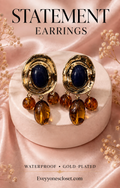 Midnight Amber Statement Earrings